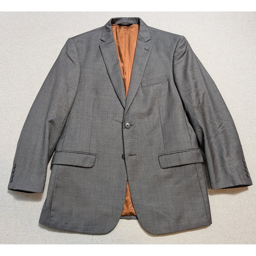 Joseph A Bank Mens Blazer Gray 41R Slim Fit Wool Textured 100% Jacket